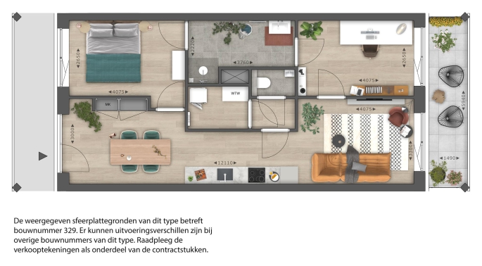 Fusion Amsterdam, 3-kamer appartement, bouwnummer: 313, Amsterdam