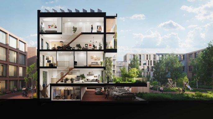 Wonen in Jardin, Wonen in Jardin Garden Lofts (type maisonnette), bouwnummer: 3.7, Amsterdam