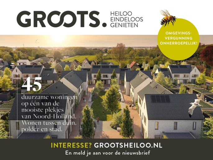 GROOTS, 3-onder-1 kap woning aan de Nieuwelaan, Heiloo