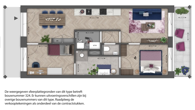 Fusion Amsterdam, 3-kamer appartement, bouwnummer: 308, Amsterdam